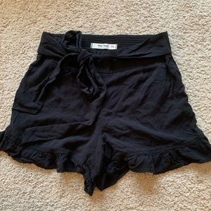Free people black ruffle shorts